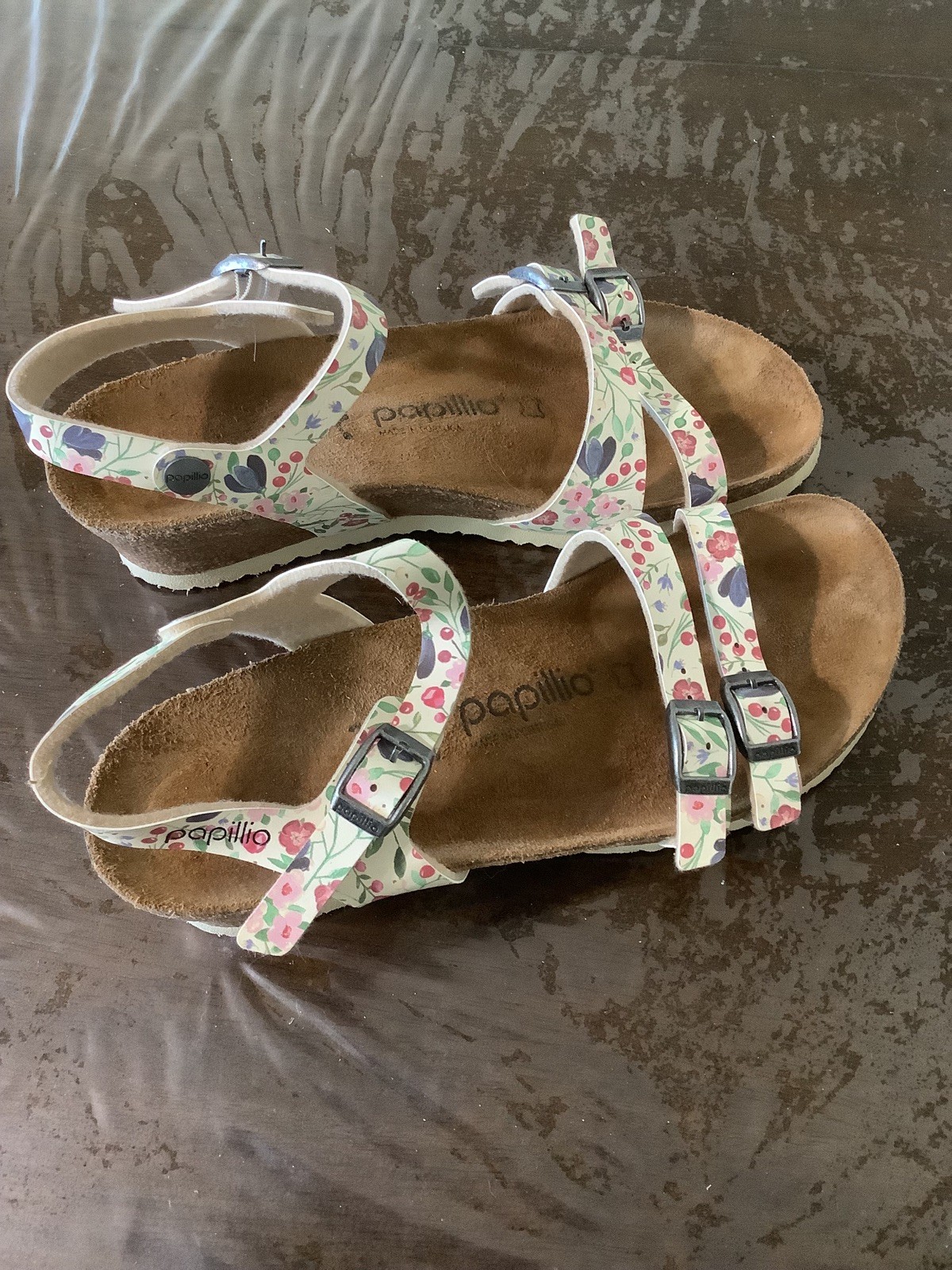 Birkenstock Papillio Lana Leather Wedge Sandal  size 6