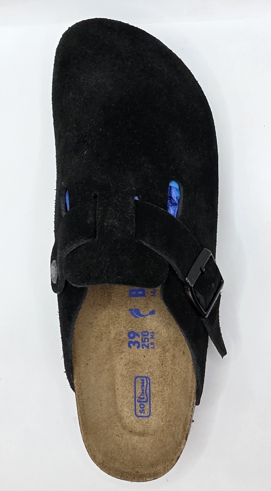 Birkenstock Boston Bs  Leather Suede Soft Footbed Black Color Narrow
