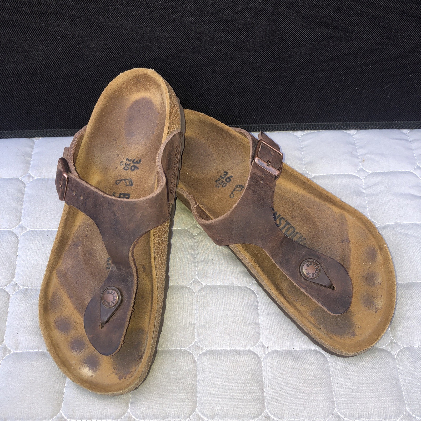Birkenstock Germany Made Gizeh T-Strap Leather Sandals 36 L5 Brown