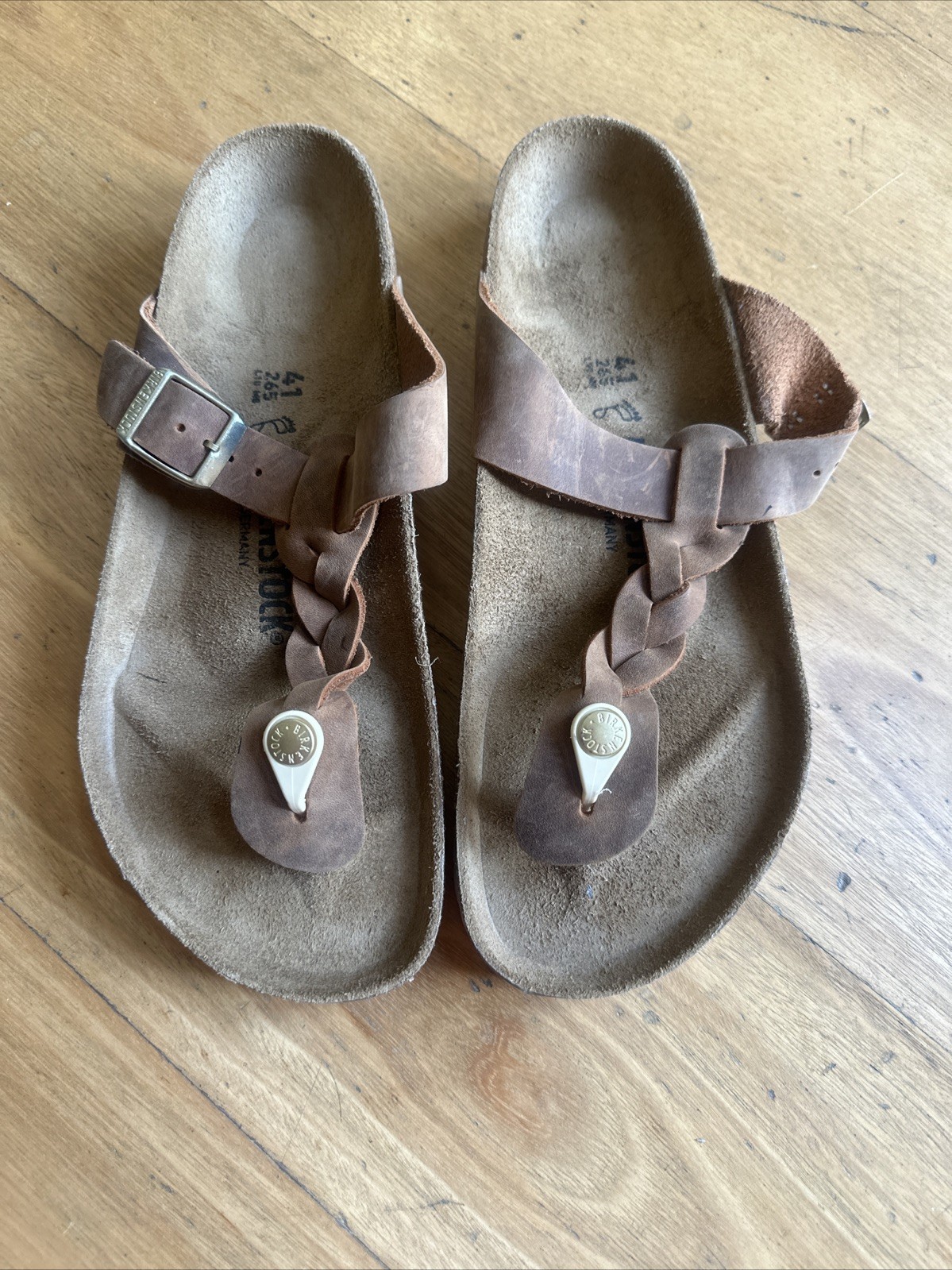 Birkenstock Gizeh Birko-flor Metallic Brown 41EU, 10.5W, 8.5M Made Germany