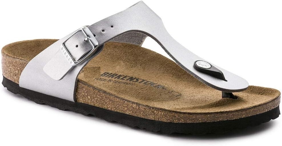 Birkenstock Gizeh Regular Fit Birko Flor Silver ~US Women’s 5  EU 36