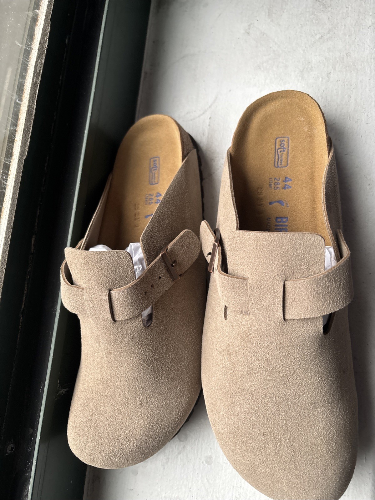 Birkenstock Boston Soft Footbed Taupe Size 44 Narrow Fit