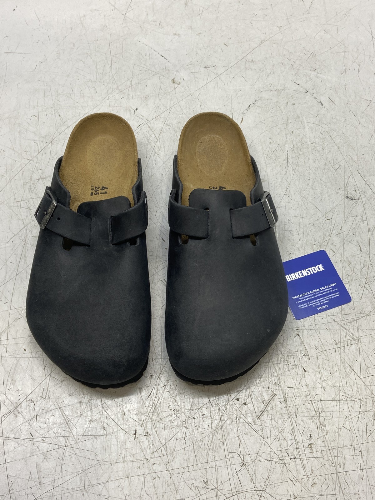 Birkenstock Boston Unisex W10/M8 Black Oiled Leather Slip On Comfort Clog