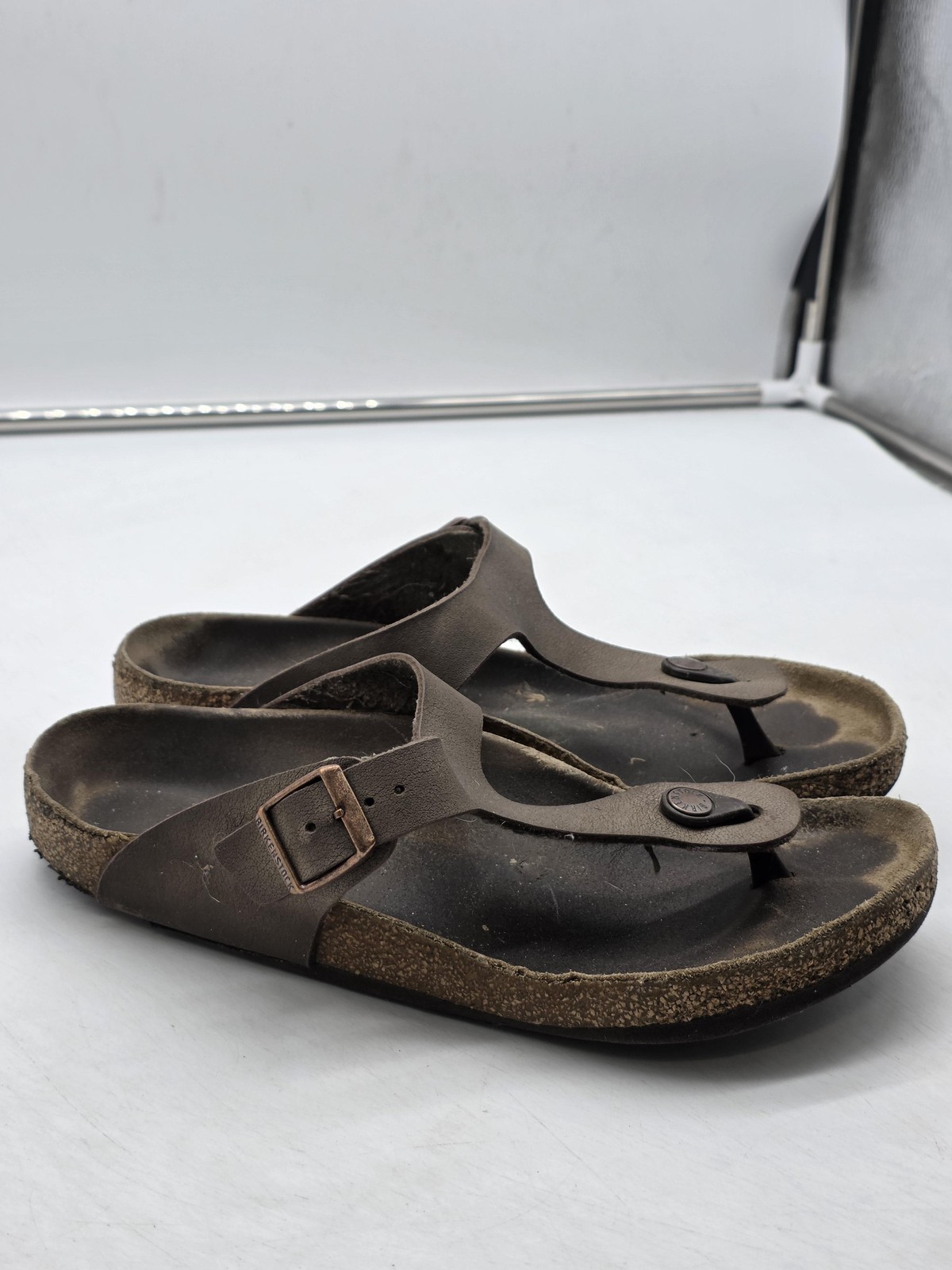 Birkenstock Gizeh Shoes Womens Size 8 Brown Thong Sandals Cork Footbed Slip On