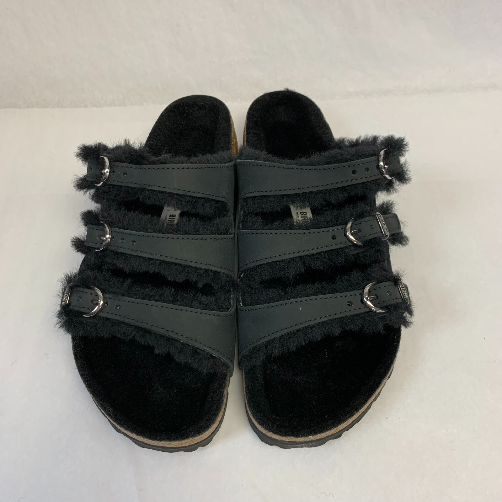 Birkenstock New w/o Box Florida Fresh Shearling Black Oiled Narrow Select Size