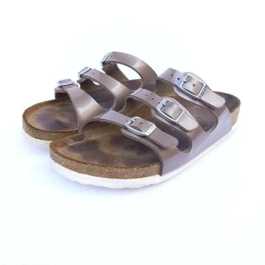 Birkenstock Florida mauve  Birko-Flor Size 37  US 6-6.5 Triple Strap