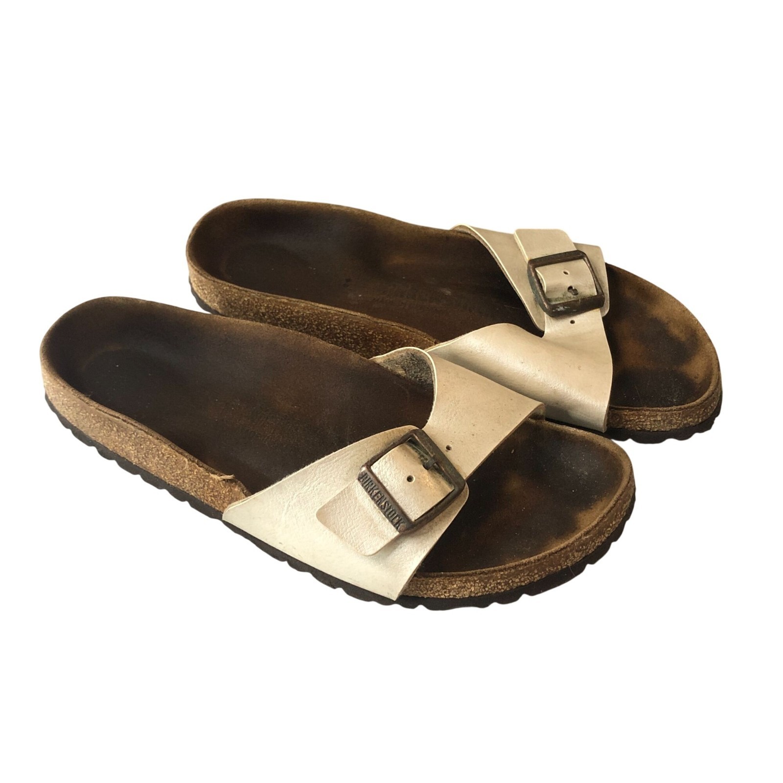 Birkenstock Madrid Sandals Iridescent White 39 US Womens 8