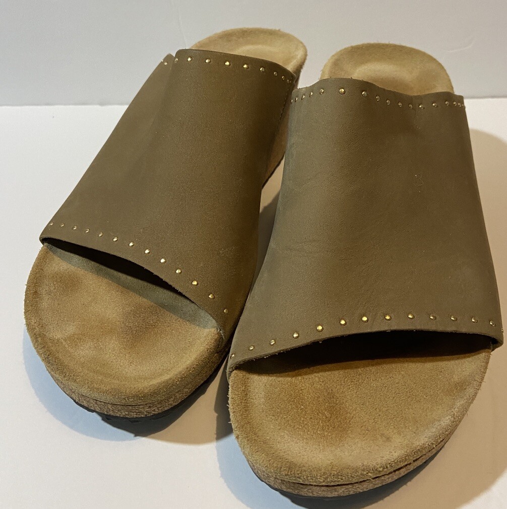 Birkenstock Papillio Namica Rivets Women’s Brown Open Toe Wedge Sandal 10 41