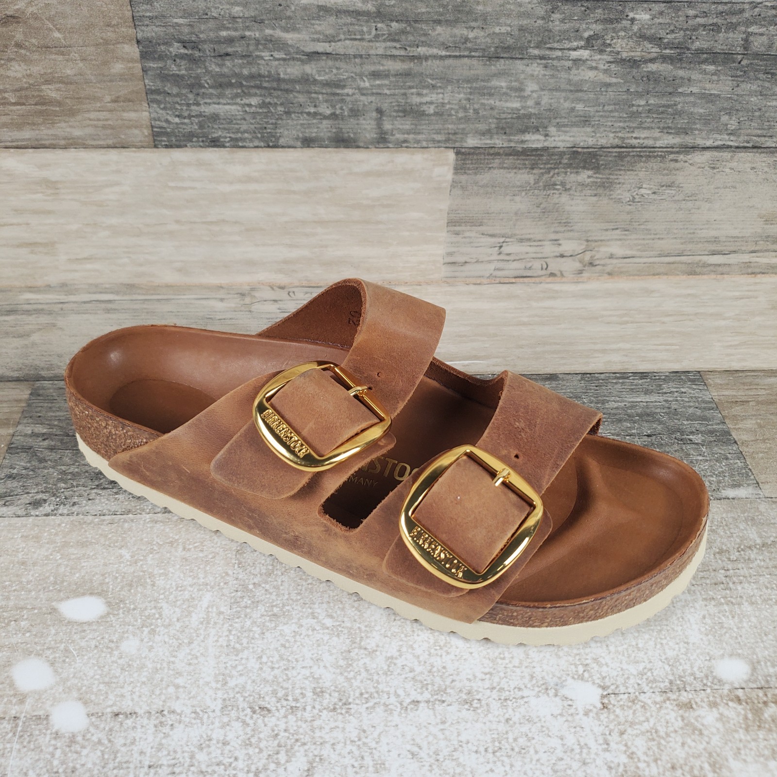 Birkenstock Arizona Womens Sandals Sz 9 Narrow Cognac Buckle Open Toe Leather