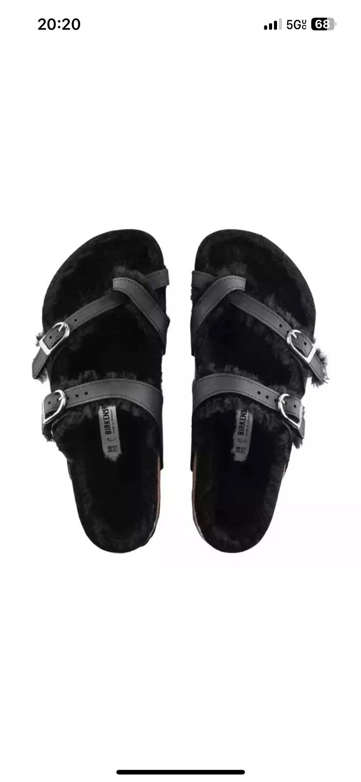 NWT Birkenstock Mayari Shearling Birkens Sandals Women’s 38 / US 7 Black