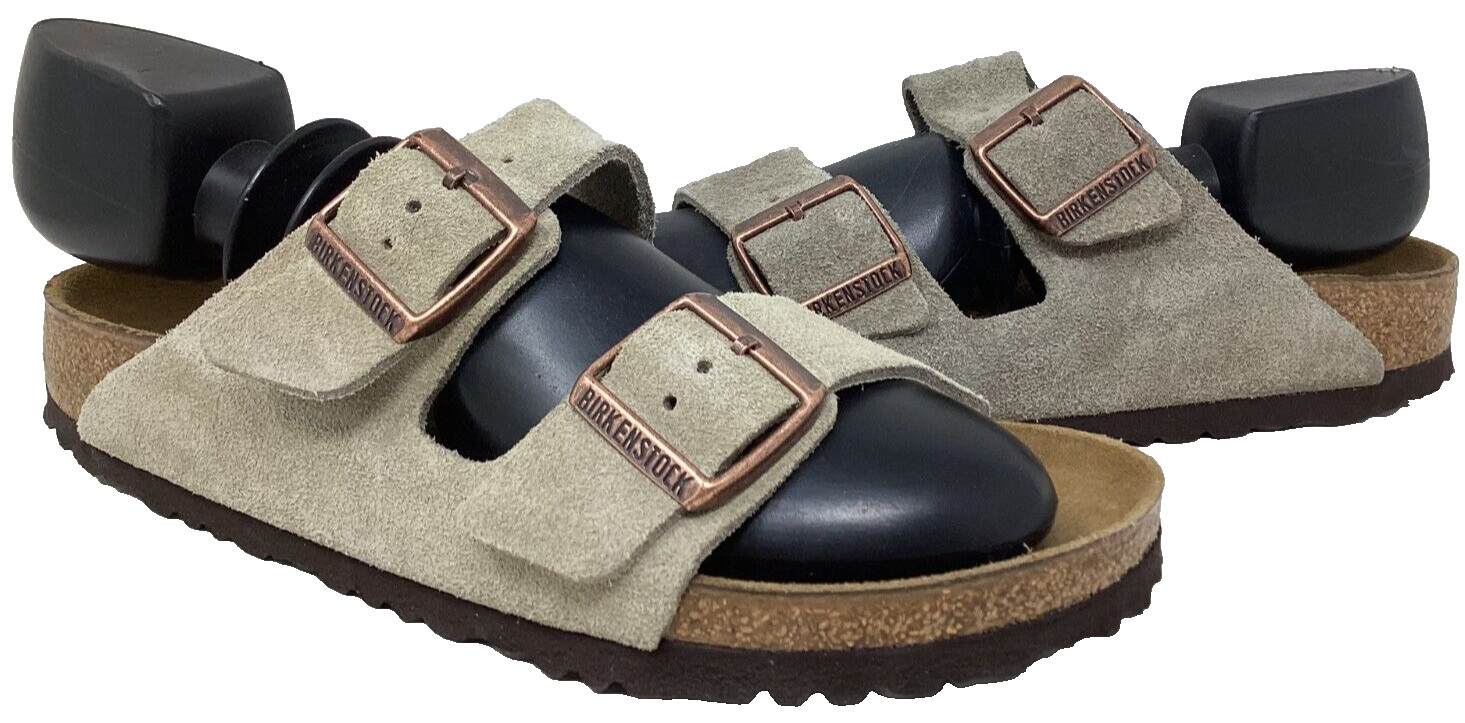 Birkenstock Women’s Arizona Double Buckle Slide Sandals Taupe Size:9 172L