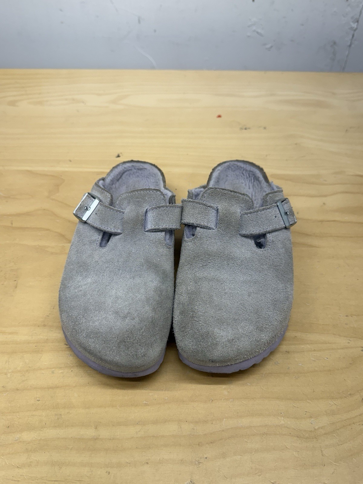 Birkenstock Boston Shearling Lined Clog Grey Women’s 37 Ladies Size 6 Regular