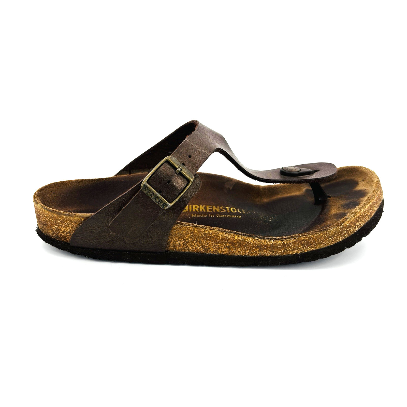 Womens 8 39 Reg Birkenstock Gizeh Brown Birko Flor Slip On Casual Thong Sandals