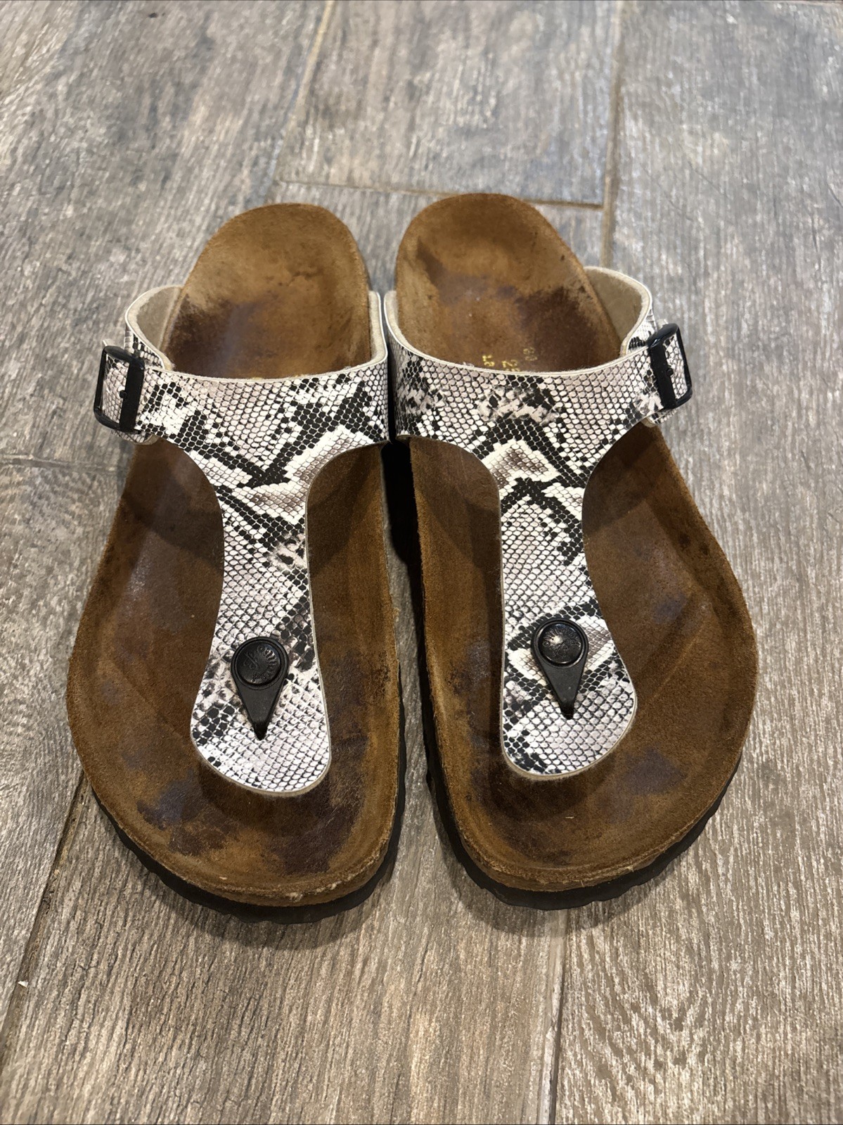 Papillio By Birkenstock Gizeh Snake print Sandals Size 39 Regular