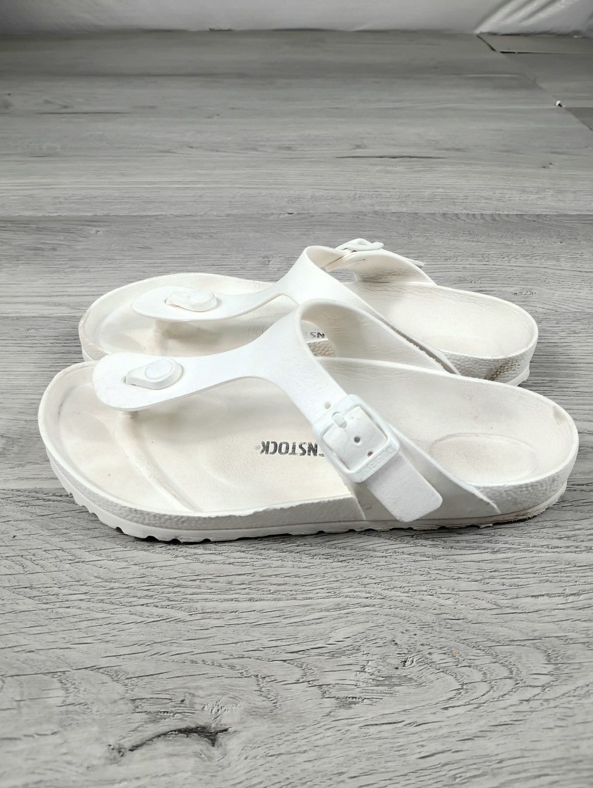 Birkenstock Gizeh Essentials EVA Thong Sandal White Tooth Pearl Size 37
