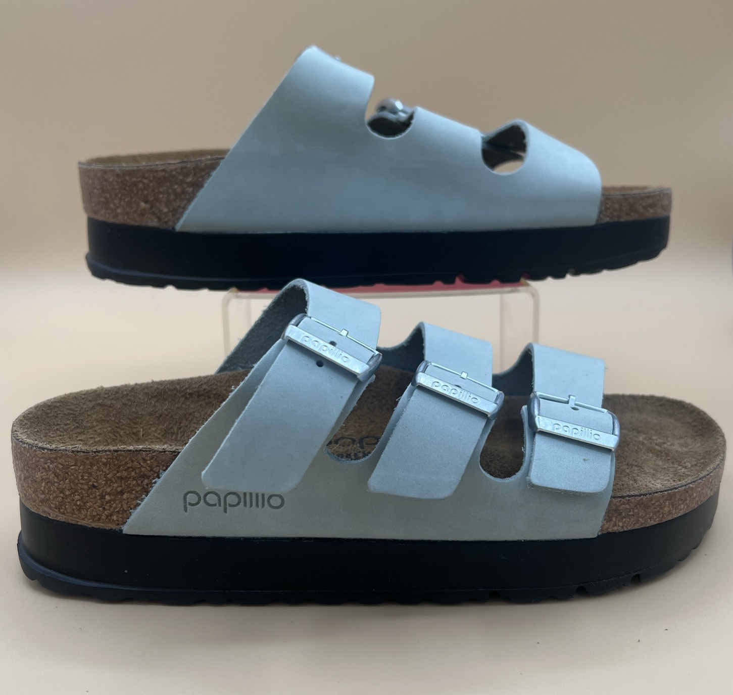 Sandals Birkenstock Papillio Grey Sz 37 or 6/6.5 Florida Platform New Unisex
