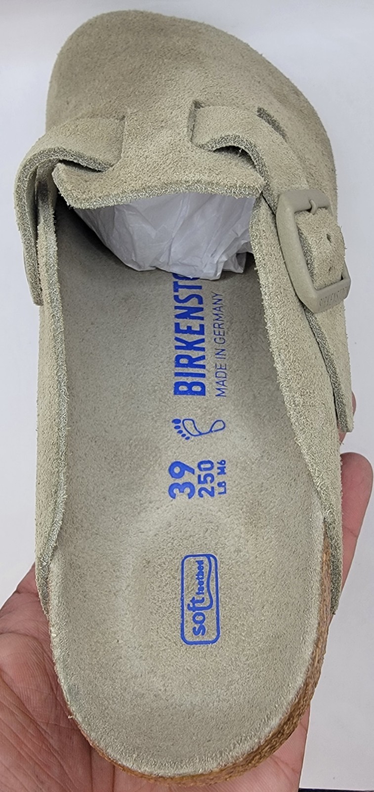 Birkenstock Boston Bs Leather Suede  Faded Khaki Color Regular Wide