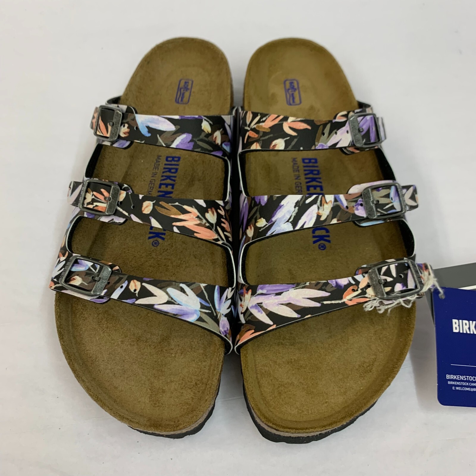 Birkenstock New w/o Box Florida Fresh Floral Fades Black Birko Flor SFB Narrow