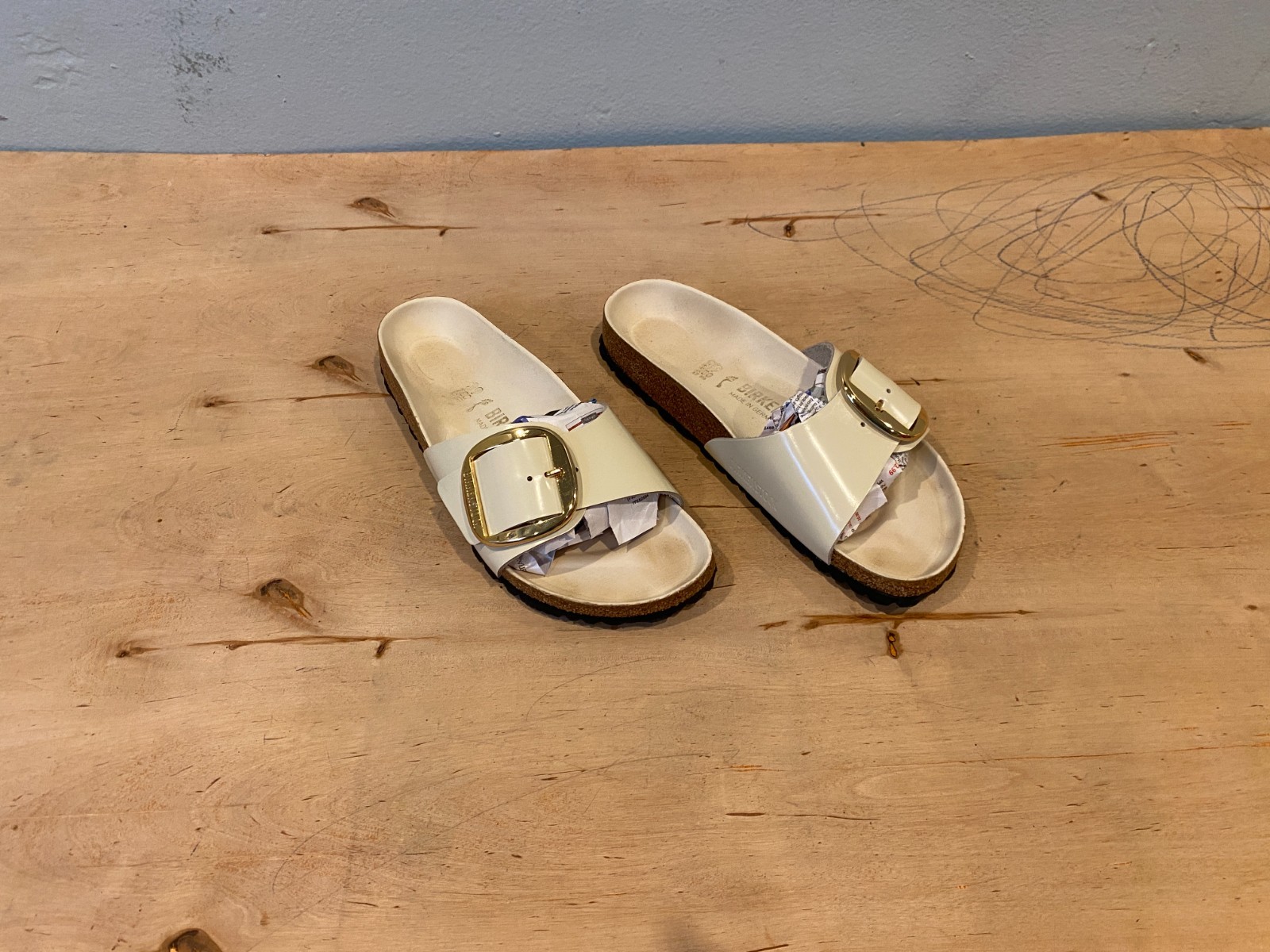 Birkenstock Madrid Big Buckle Sandal , Butter Leather , EU 39 / US 8 – 8.5