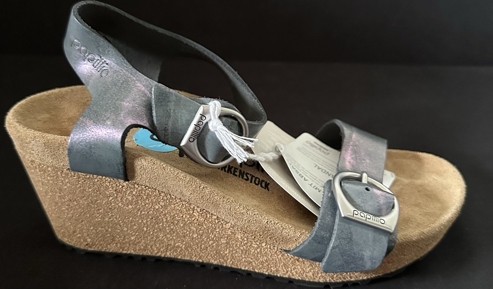 Birkenstock Papillio Soley Wedge Sandals Iridescent Gray Women 9-9.5US EU40 New
