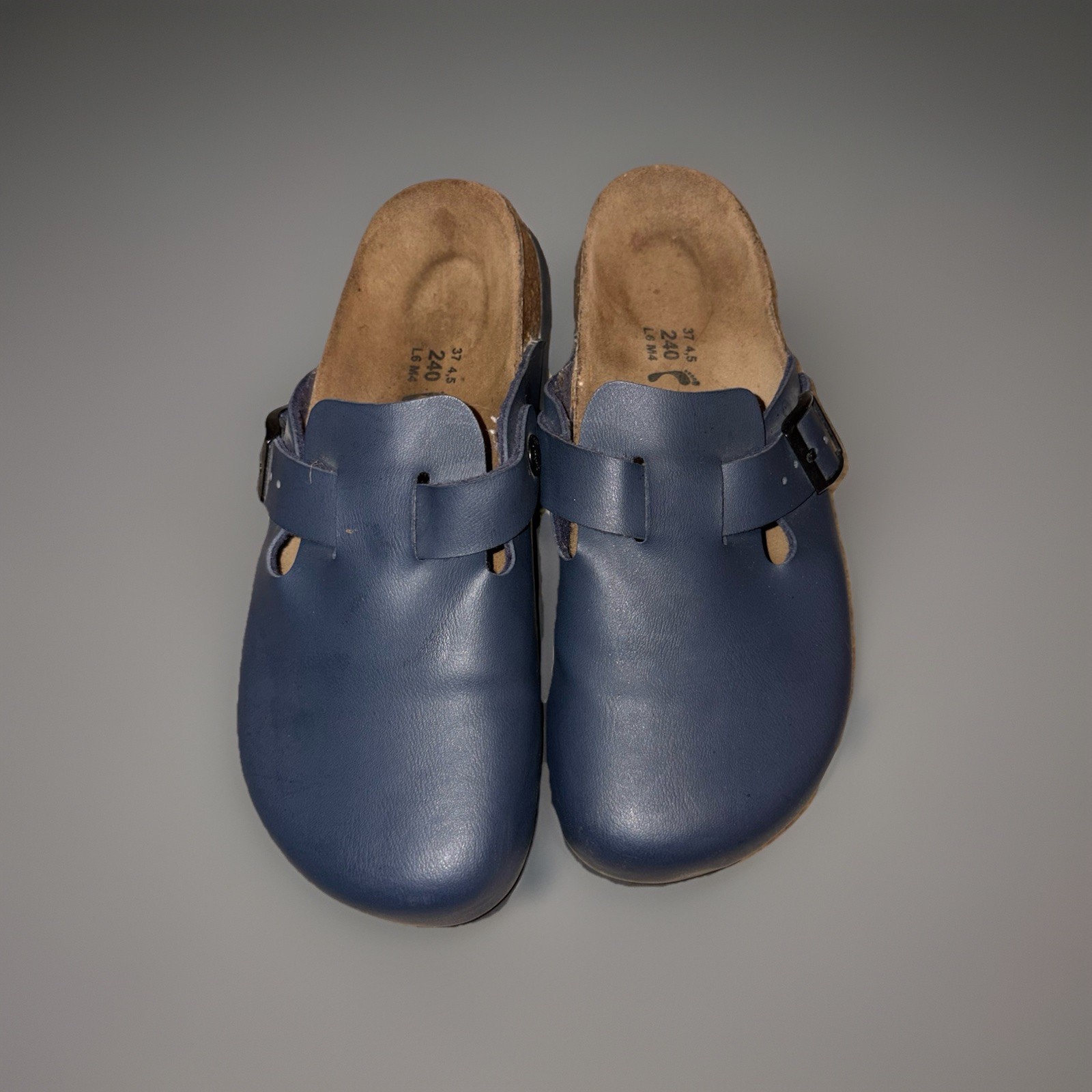 Birkenstock Betula Boston Grip Dark Blue Leather Size 6L/4M EU 37