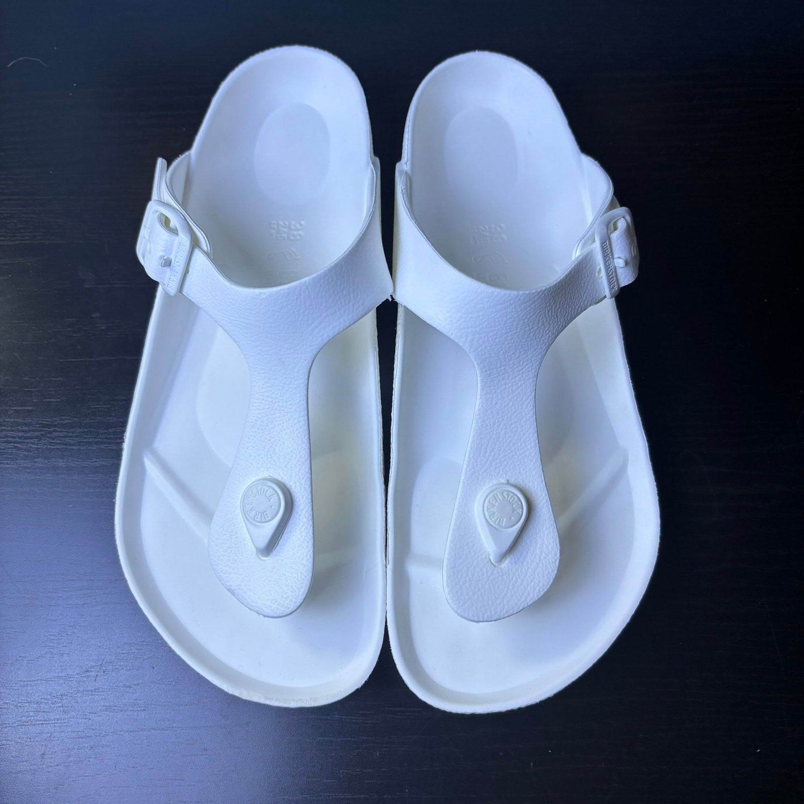 Birkenstock Gizeh EVA Slip On Sandals White Rubber Beach Flip Flops Size W 38