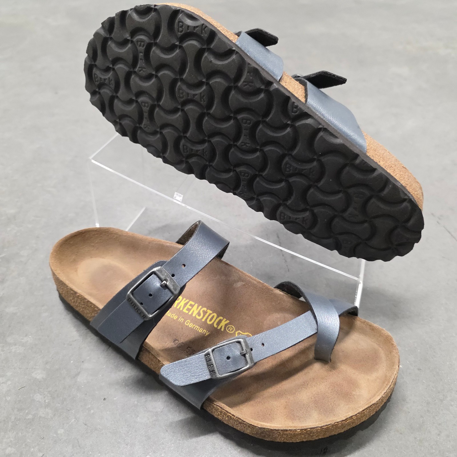 Birkenstock Mayari Women’s Sandals Size 37 US 6 / 6.5 Blue Grey Buckle Toe Loop