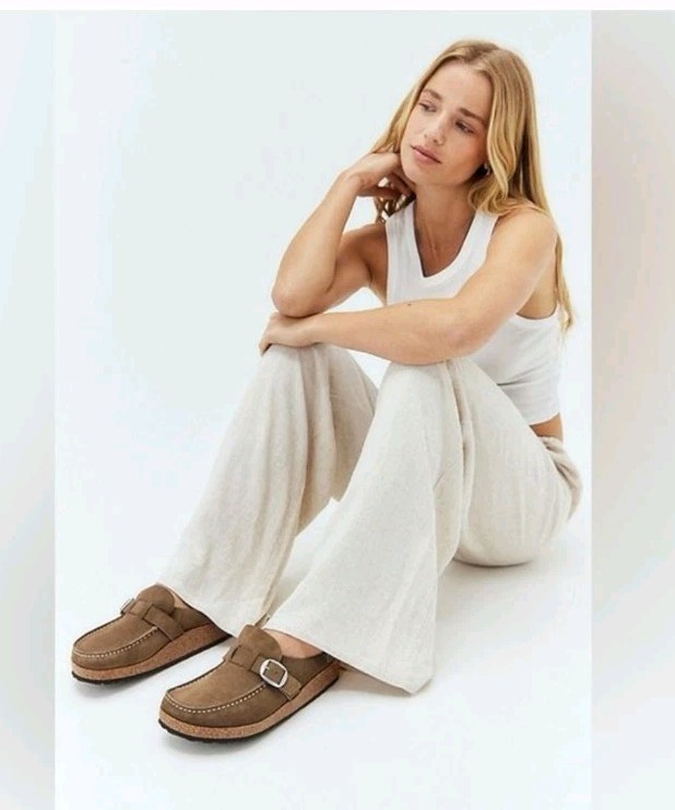 Birkenstock Unisex Brown Buckle Suede Slip On Classic Orthopedic Clog 9W 7M