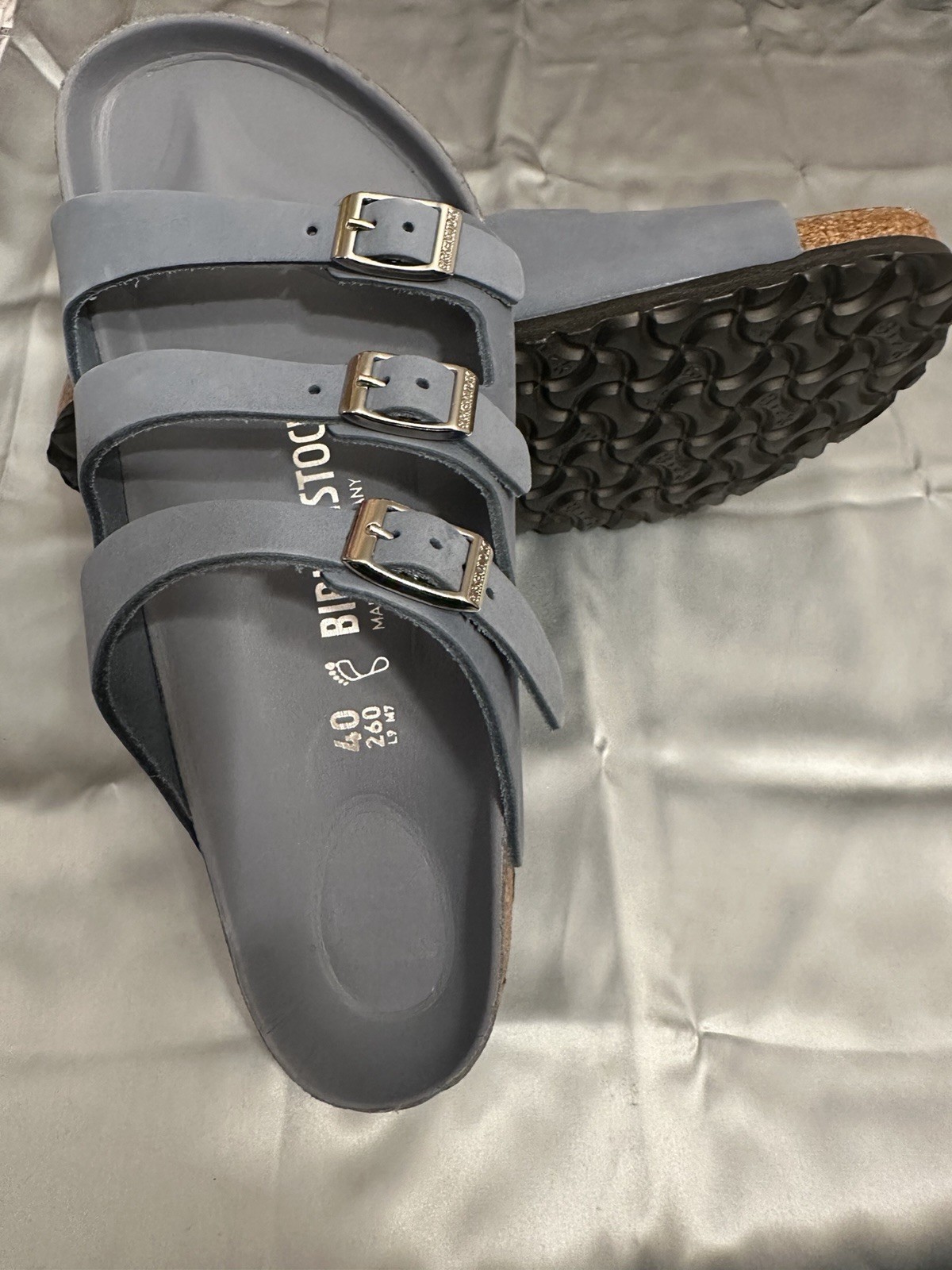 Sandal Birkenstock Gray Strappy Buckle Adjustable Strap Women’s