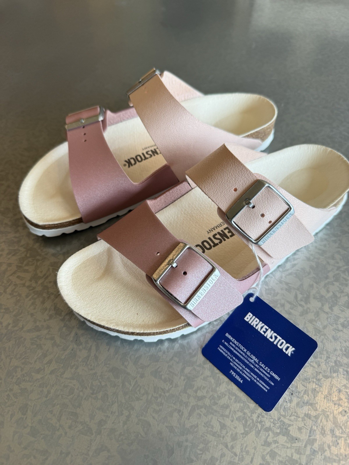 Birkenstock Arizona 39 Med/Narrow 2 Tone Pink Shimmer – NWT