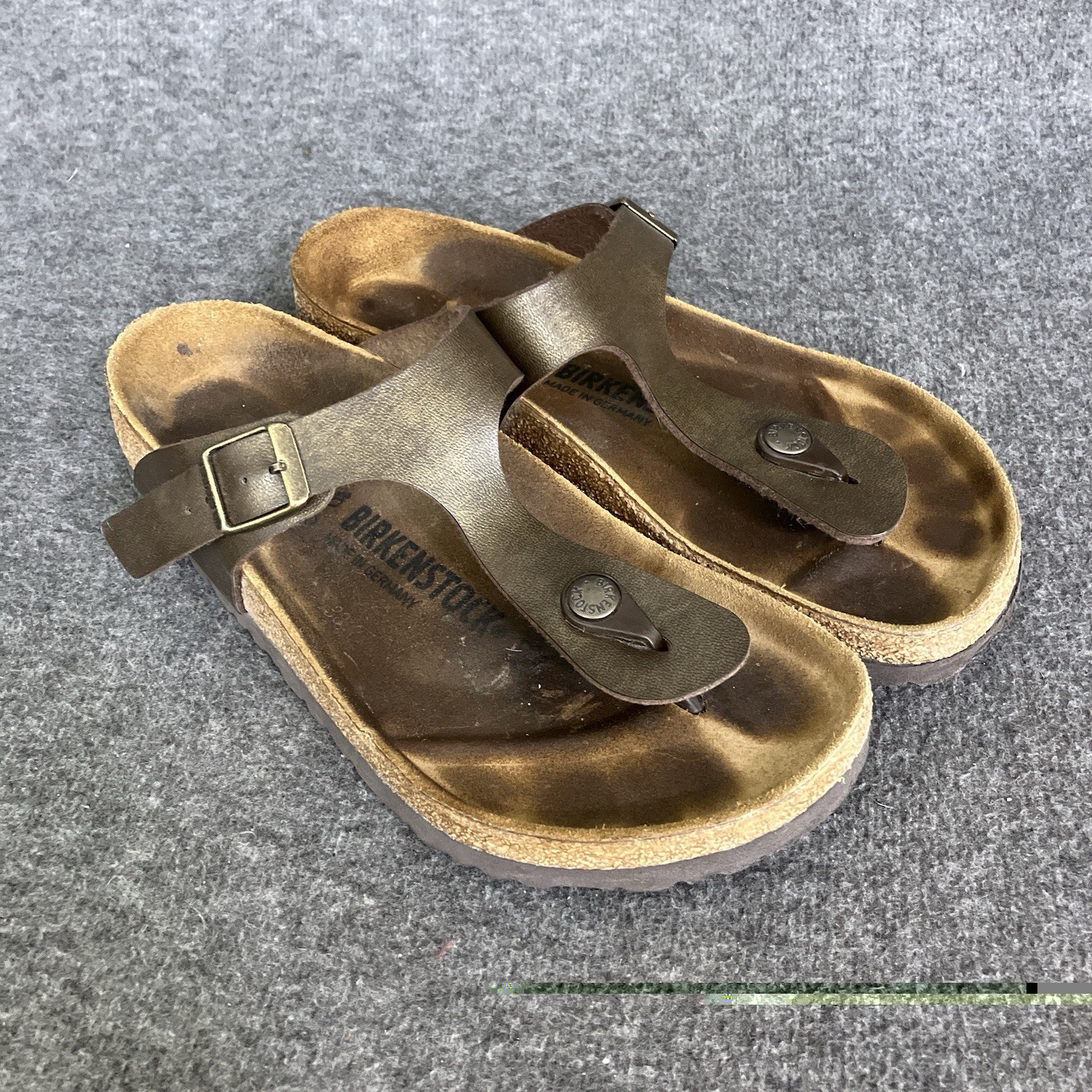 Birkenstock Gizeh Sandals Women 7-7.5 EU 38 Metallic Bronze Birko Flor Flip Flop