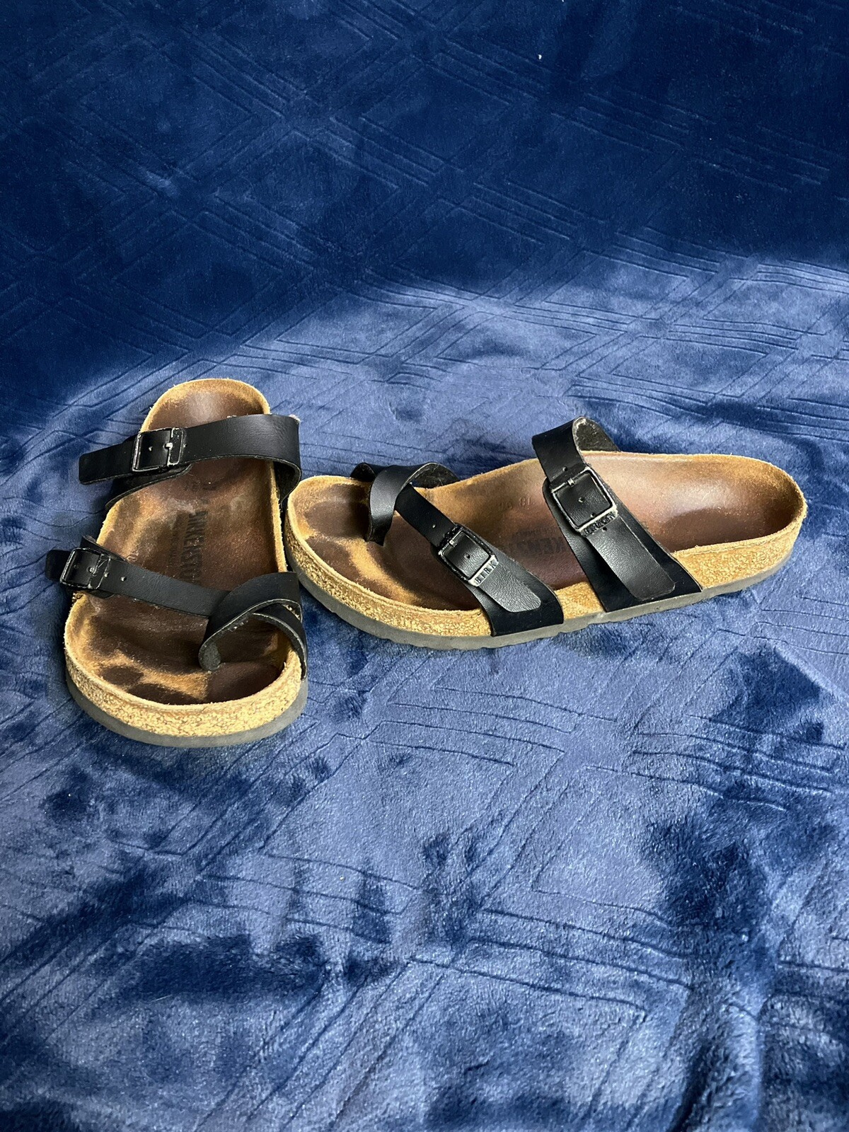 Birkenstock Mayari Sandals 37 US Womens 6 – 6.5 Black Toe Loop Birko Flor ISSUES