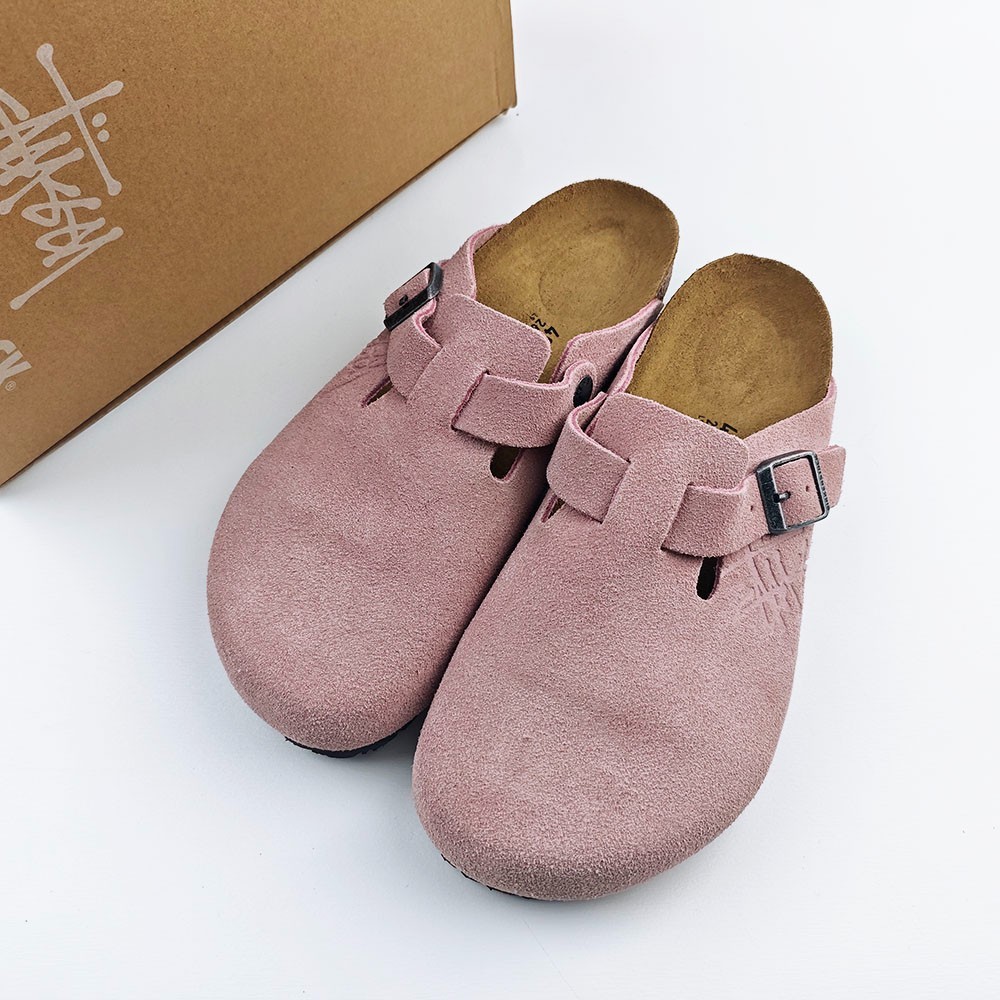Birkenstock Boston x Stussy Pink Clog Wide Women’s Shoes EU37-45 With Box