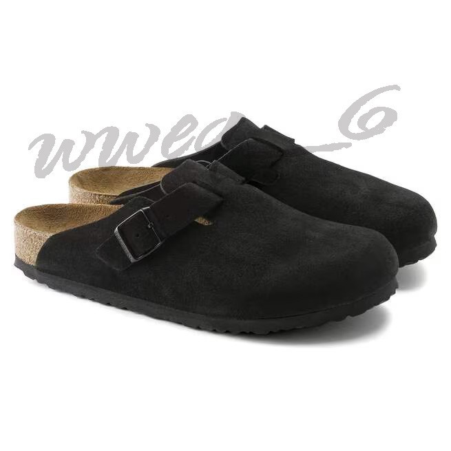 Birkenstock Boston Soft Footbed Suede Leather Clogs Black Shoes Size EU37-45