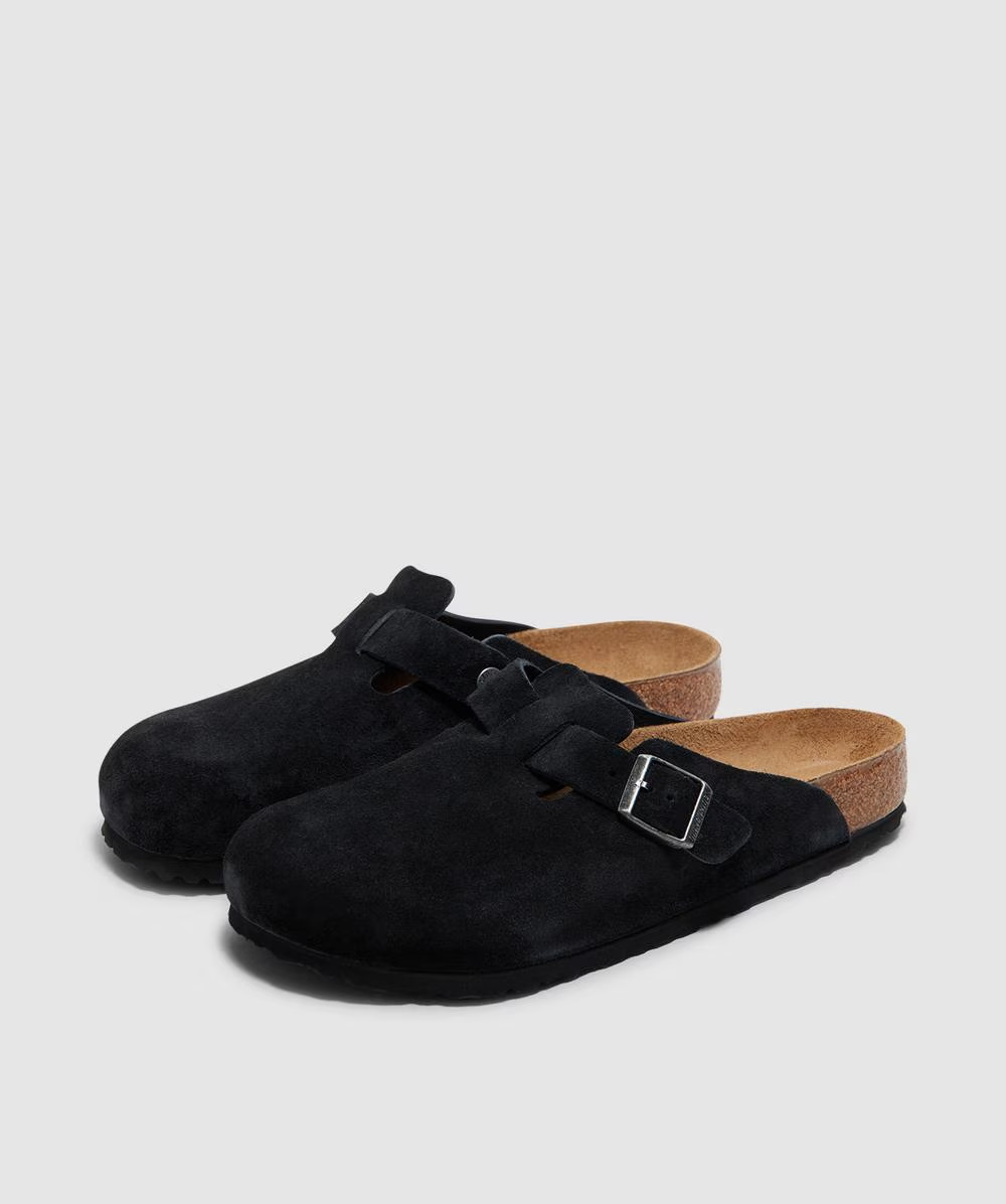 Birkenstock Boston Black Soft Footbed Suede Leather Narrow EU39 Women’s Shoes