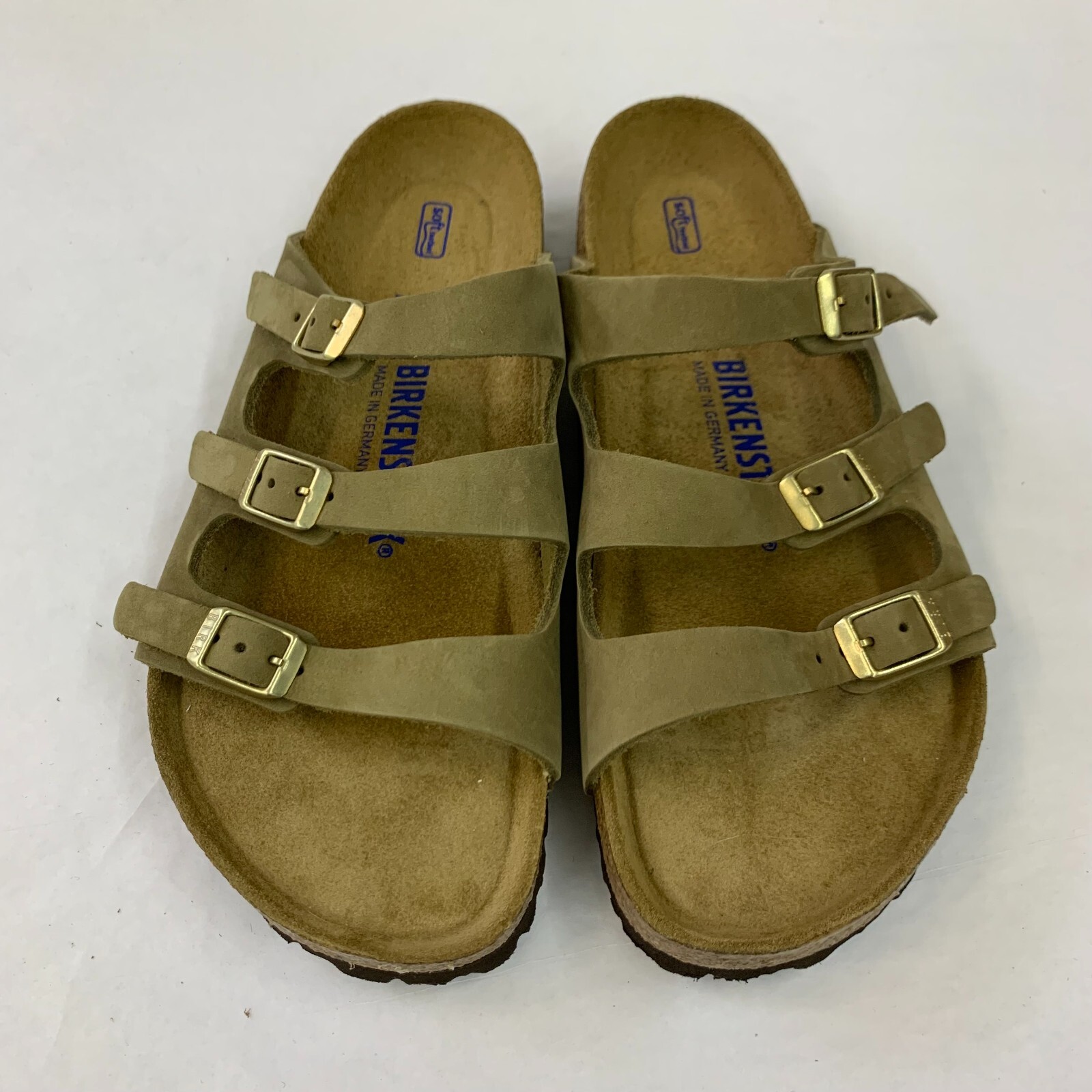 Birkenstock New w/ Box Florida Fresh Faded Khaki Nubuck Soft Footbed Narrow