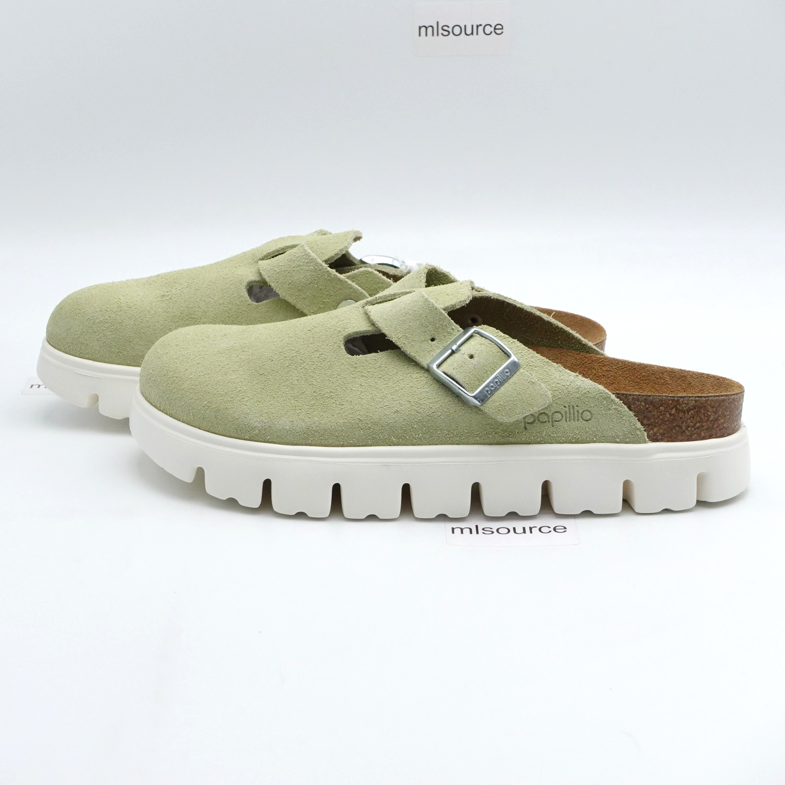 Birkenstock Papillio Boston Suede Chunky Platform Clogs Women’s 1026881 Lime