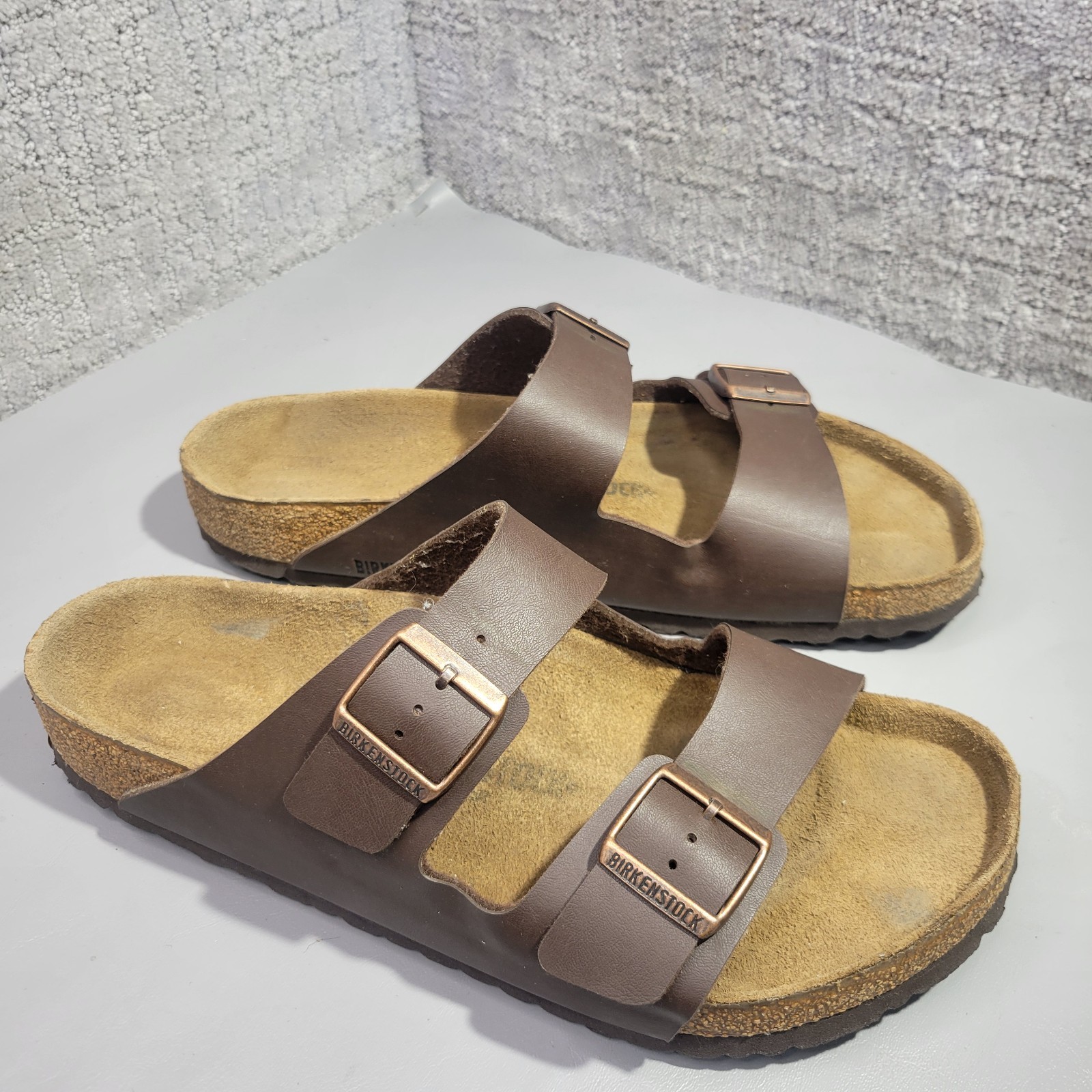 Birkenstock Arizona Men’s Size 12 R Brown Birko Flor Double Strap Sandals