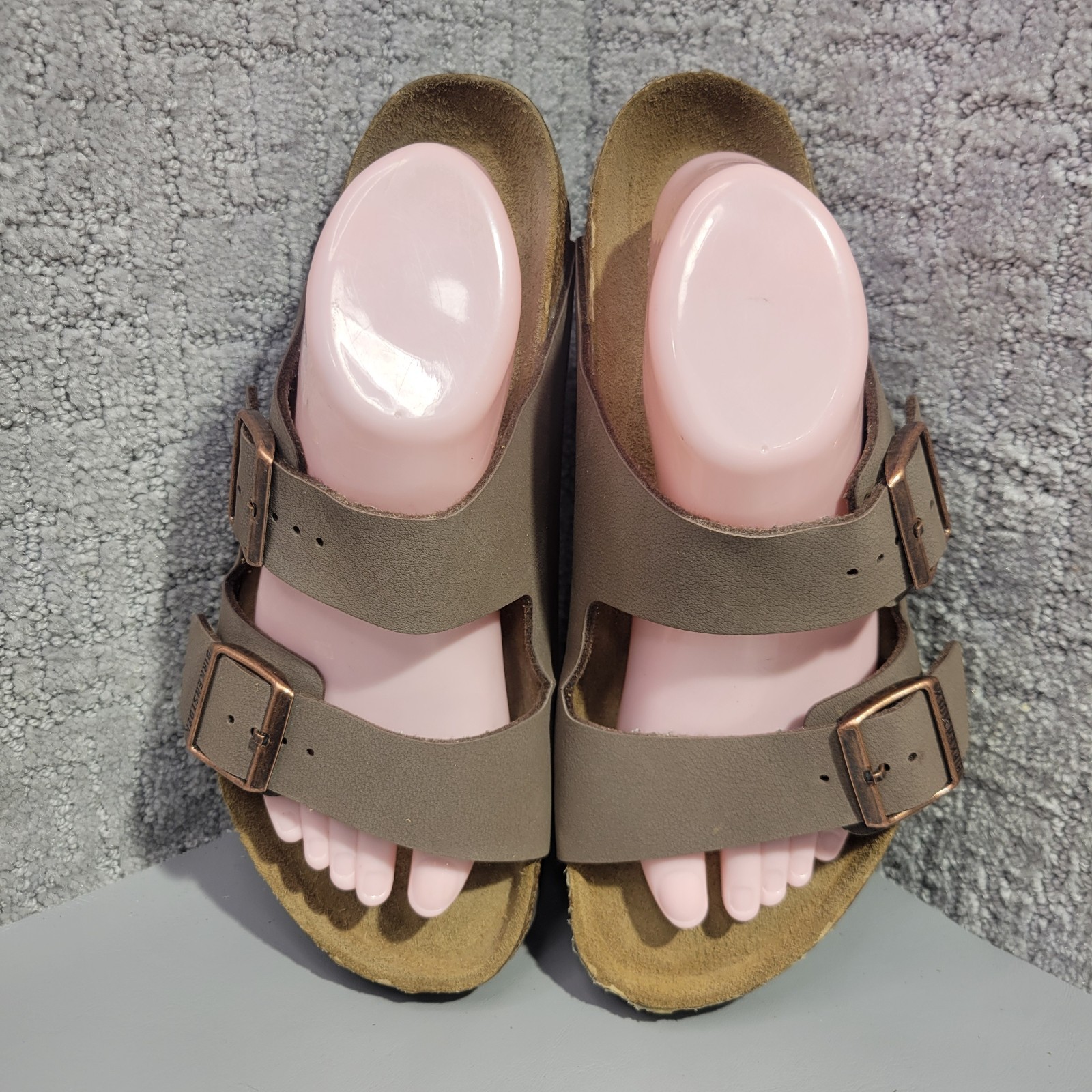 Birkenstock Arizona Unisex Size 41 L10 M8 Regular Brown Birko-Flor Slide Sandals