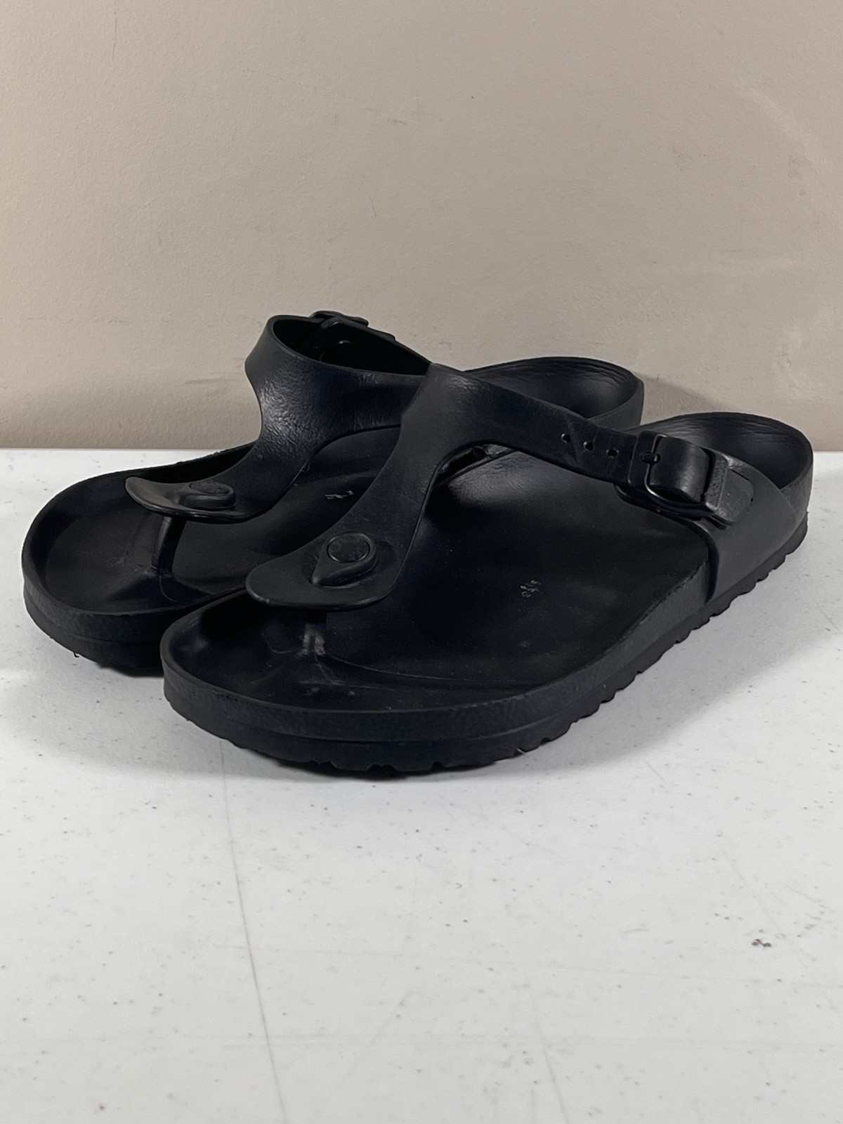 Birkenstock Gizeh Essentials EVA Thong Sandal Black Rubber Size Women’s 10