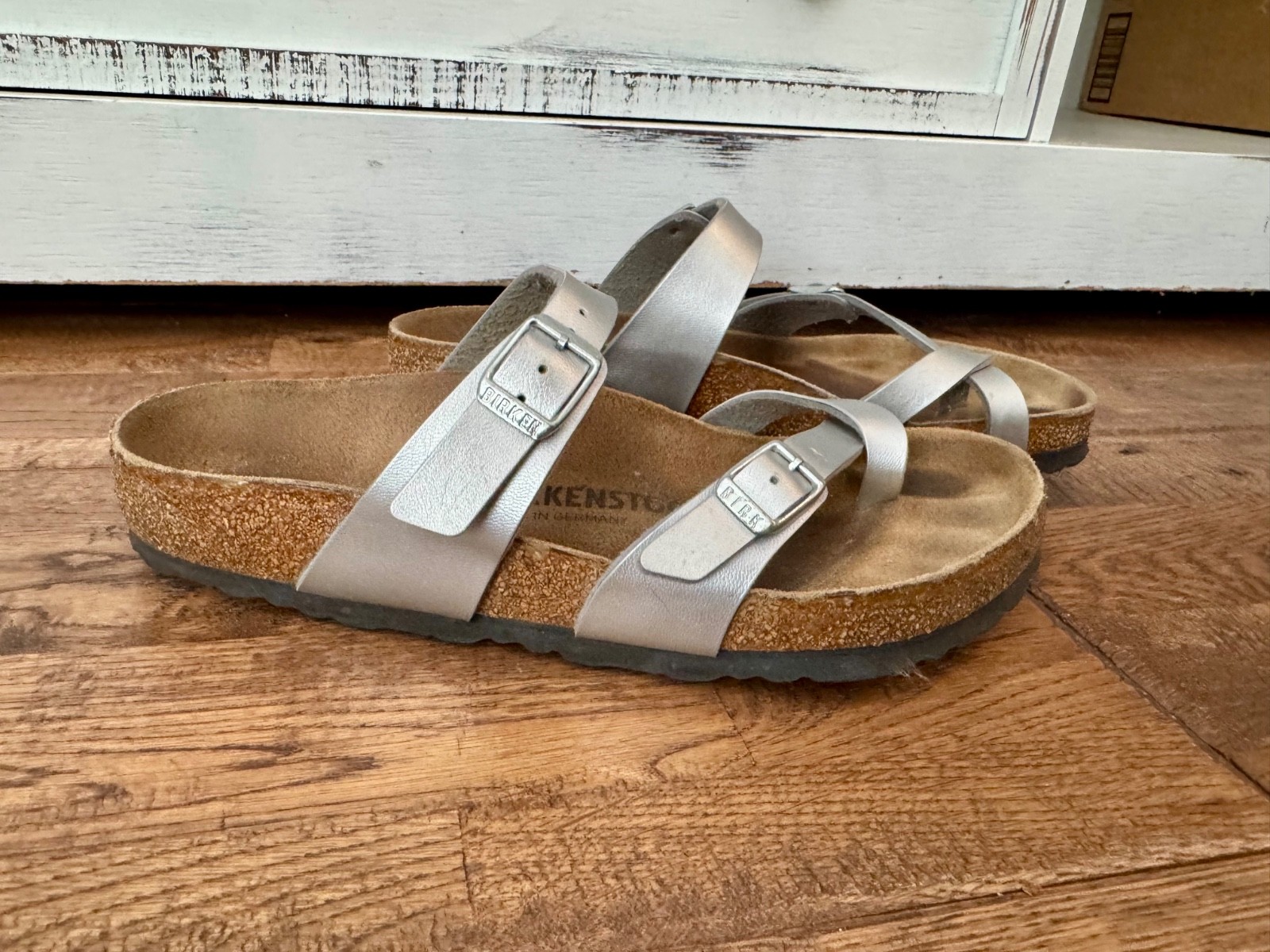Birkenstock Mayari Silver Birko-Flor Sandals Women’s Size 38 7