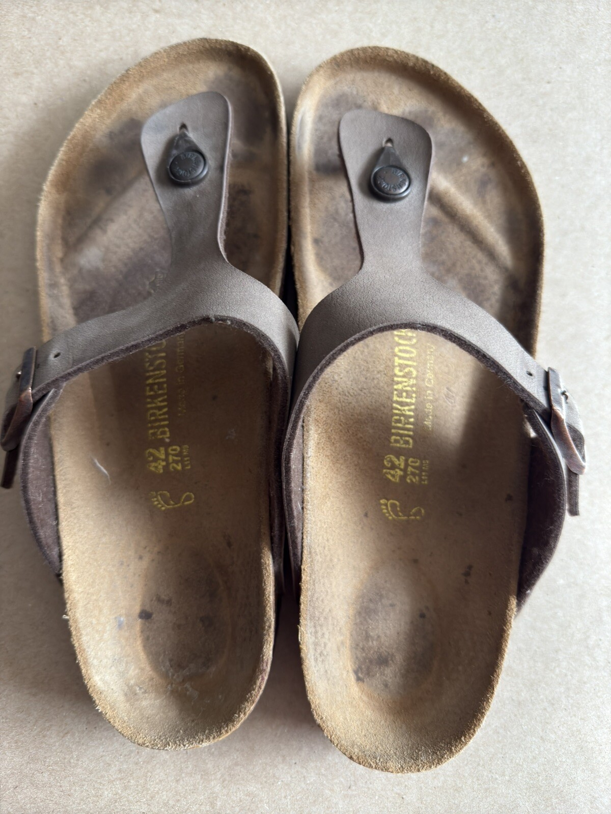 Birkenstock Gizeh Regular Taupe Size 42 EU  9 US – Preowned