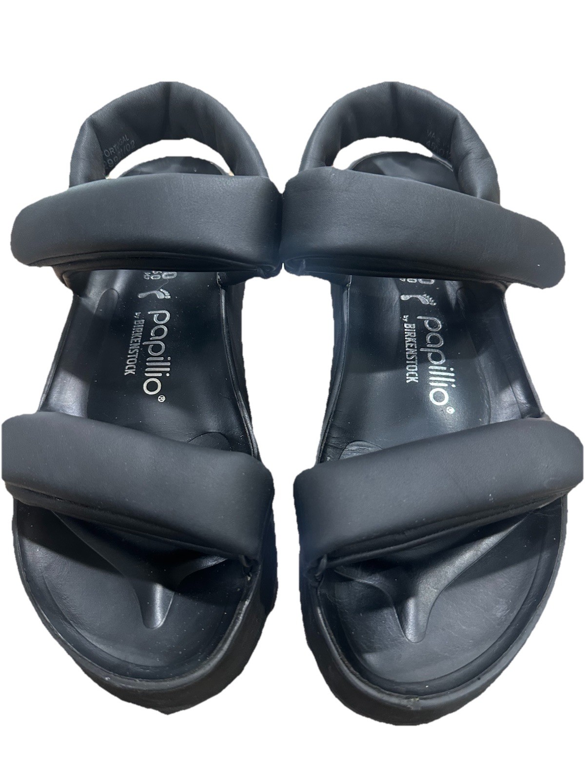 BIRKENSTOCK PAPILLIO Theda Platform Leather Sandals 40 9/9.5 N Black