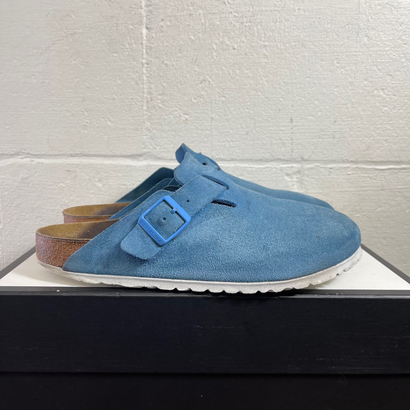 Birkenstock Boston Blue Suede Clogs Mules Slip On Men’s 43 EU/10 US Narrow