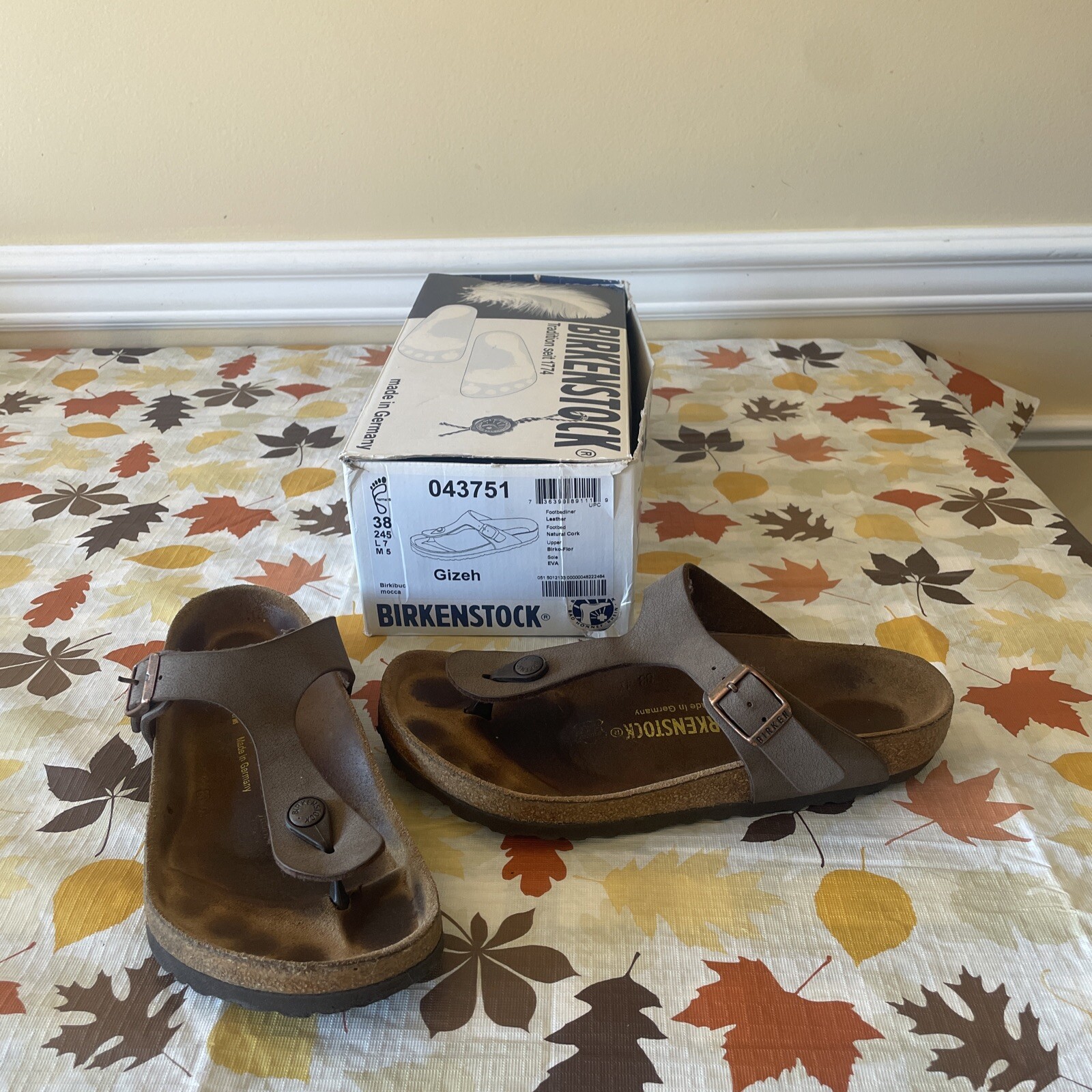 BIRKENSTOCK Gizeh Mocca-colored Birko-Flor Sandal – Women’s Size 7 (US)/38 (EU)