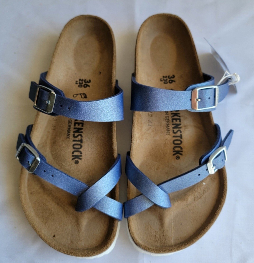 Birkenstock Mayari Ice Metallic  Blue Azure Birko-Flor  Regular Wide