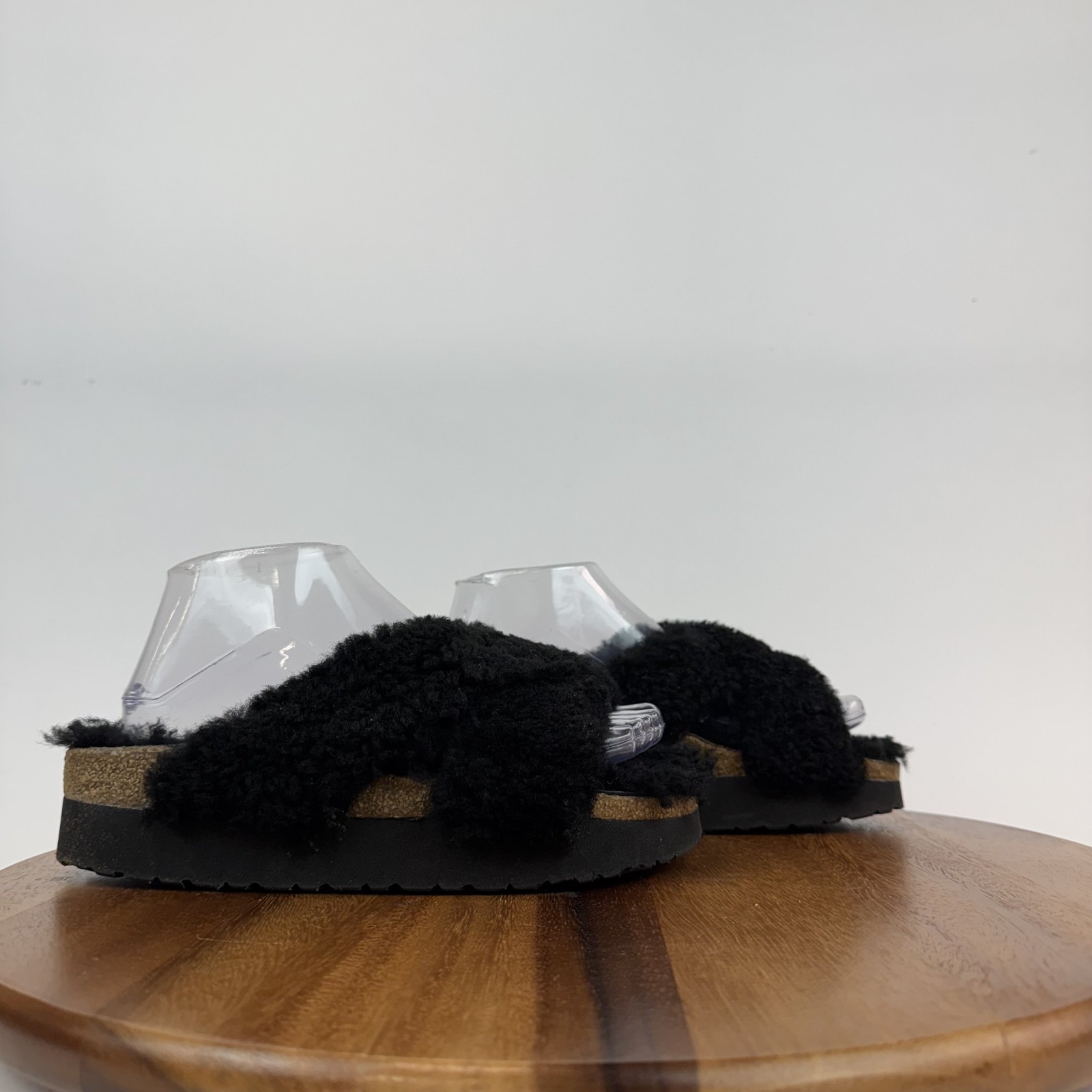 Womens Birkenstock Papillio Daytona Shearling Black Slides Sandals Size 37