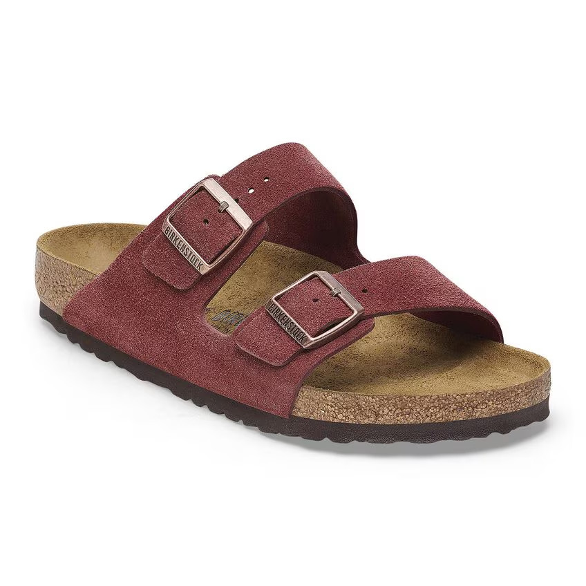 Birkenstock Arizona BS Women’s Sandals Zinfandel Red Leather Comfort Slides