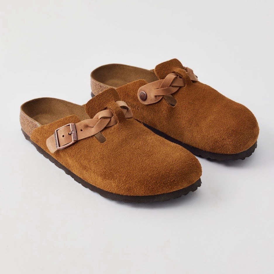 Birkenstock Boston Clog Braided Womens Sandals In Taupe US8 EU38