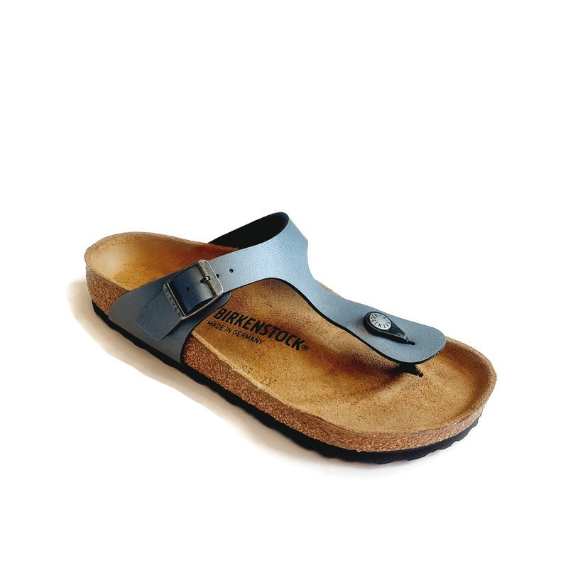 Birkenstock Gizeh Womens 7 Thong Birko-Flor Sandals Metallic Black EU 38 Regular